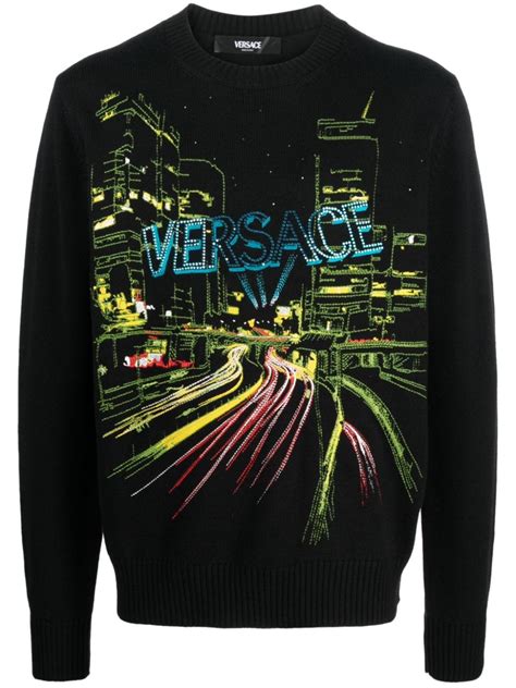 versace embroidered jumper